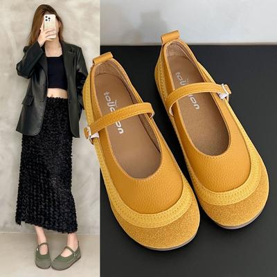 Модная одинарная обувь 2025 Весна и Осень Новая мягкая подошва Слипоны Слипоны Цветовой блок Плоская подошва Женская