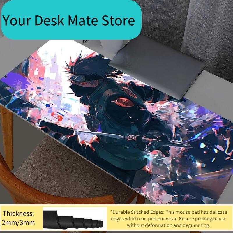 Naruto Kakashi Hatake Mouse Pad Large Gamer Gaming Accessories Speed Keyboard Rubber Lock Edge Desk Mat Laptop Mousepad