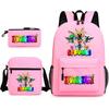 Rhythm Box Game Merchandise Student Bag Sprunki Cartoon Starry Sky Backpack Leisure Bag 3-piece Set D