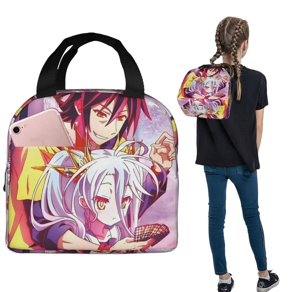 No Game No Life Zero Изолированная сумка-ланчбокс для женщин и детей, портативные пищевые контейнеры, термоланчбокс, сумка-тоут