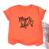 Mom Life Heart Letters Print Women Shirt Cotton Casual Funny Female Harajuku O Neck T Shirt