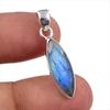 Natural Labradorite Gemstone 925 Solid Sterling Silver Gift Pendant 1.25" o0W20