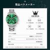 OLVES Quartz Popular Business Watch with Chronograph Easy to Luminous Stainless Steel Band Men's Watch, Movement, Read, Waterproof, (Green)