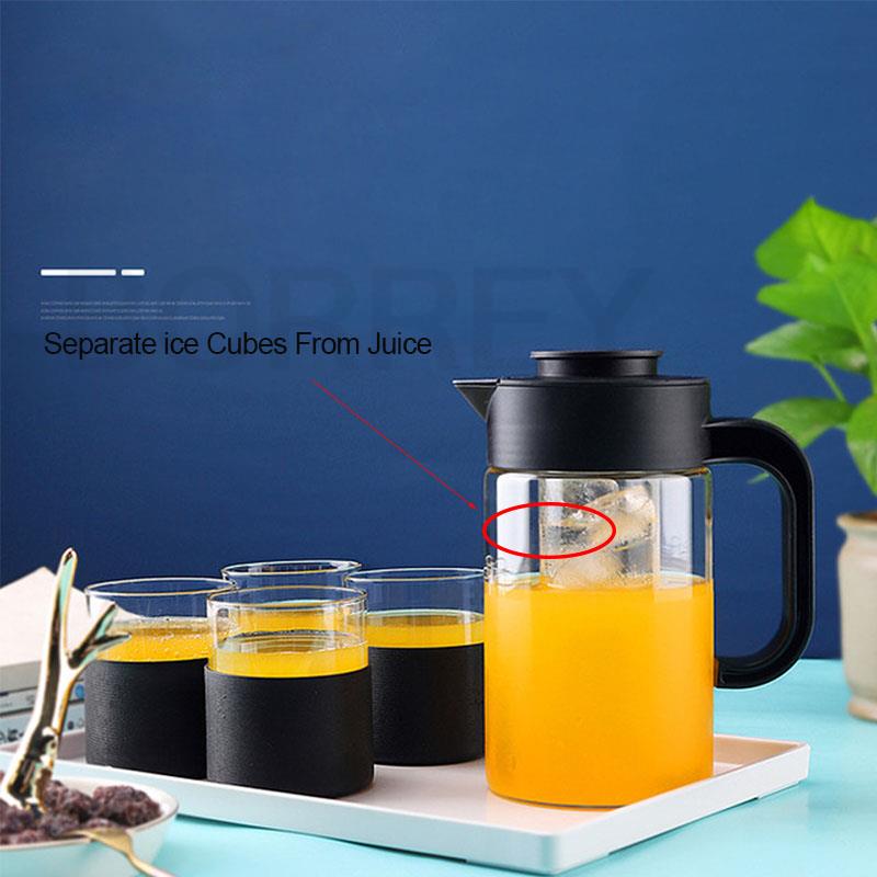 Большой чайник BORREY, термостойкий чайник, цветочный чайник, прозрачное стекло, кубик льда, контейнер для фруктового сока, чайник, крутой белый чайник