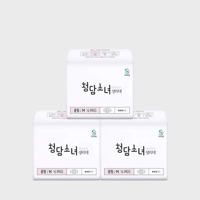 Cheongdam Girl Оригинальные гигиенические прокладки 3 упаковки [Средние/Большие]