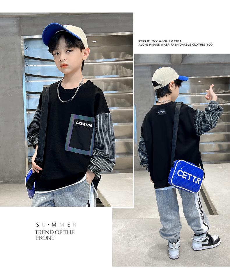 Осенний свитшот для мальчиков 2025: Новый осенний стиль для детей среднего и старшего возраста