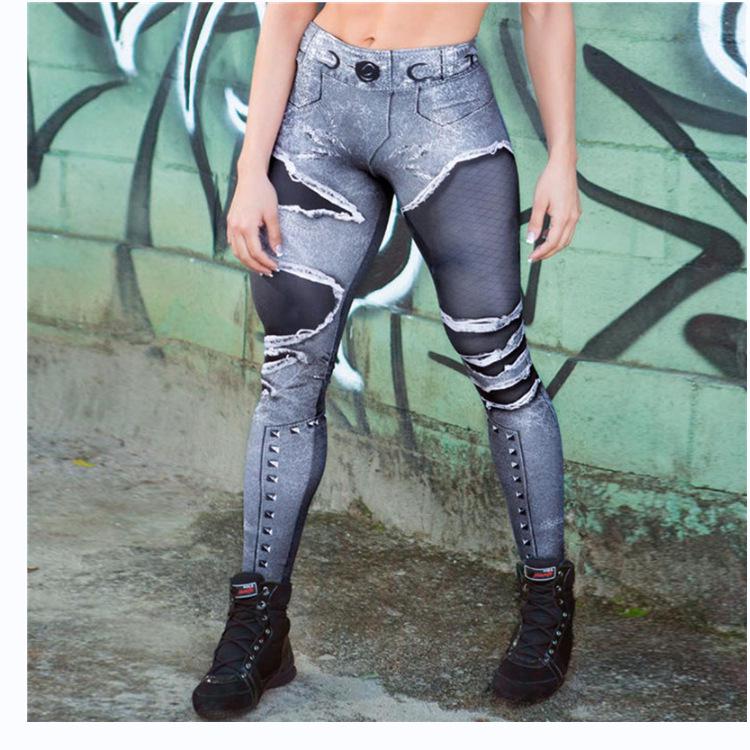 Wish Летние женские многоцветные леггинсы для йоги с высокой талией и эффектом подтяжки ягодиц XY978