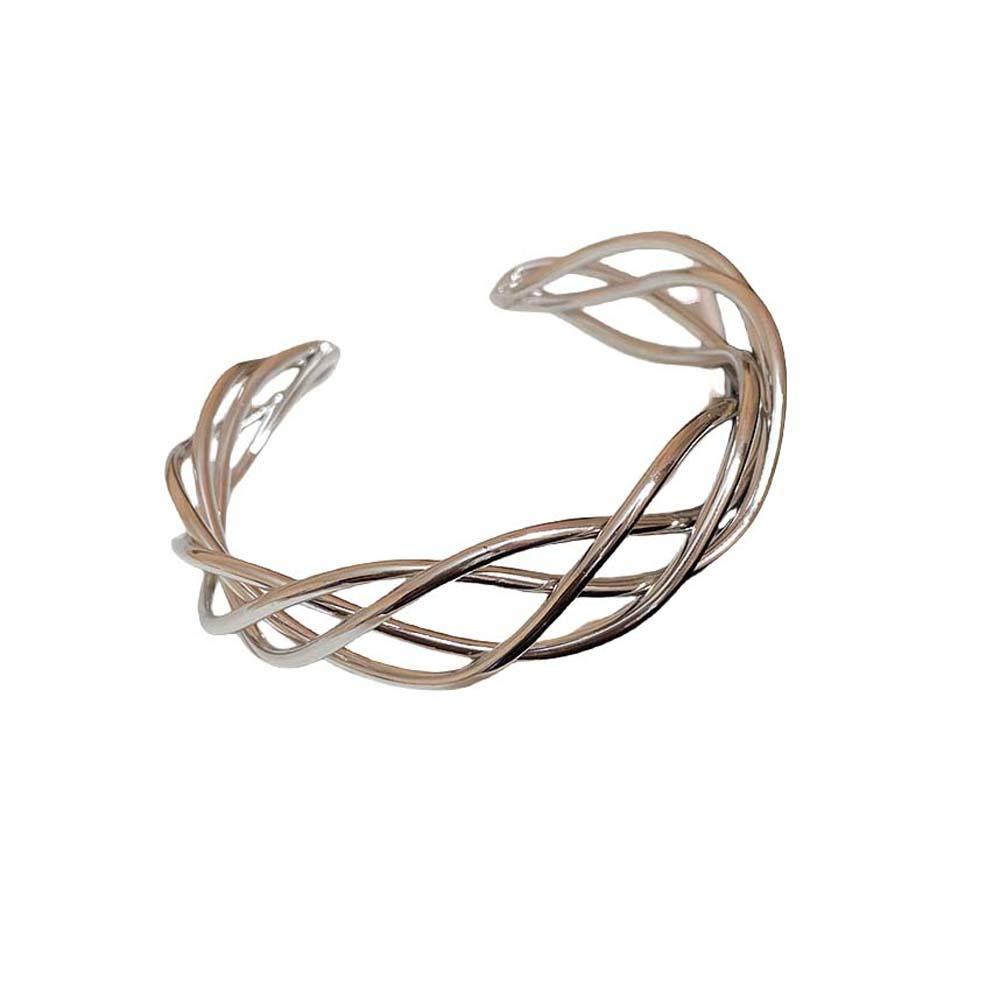 Железные браслеты-манжеты Золотой Серебряный Преувеличенный браслет Уникальный широкий открытый браслет Девушки