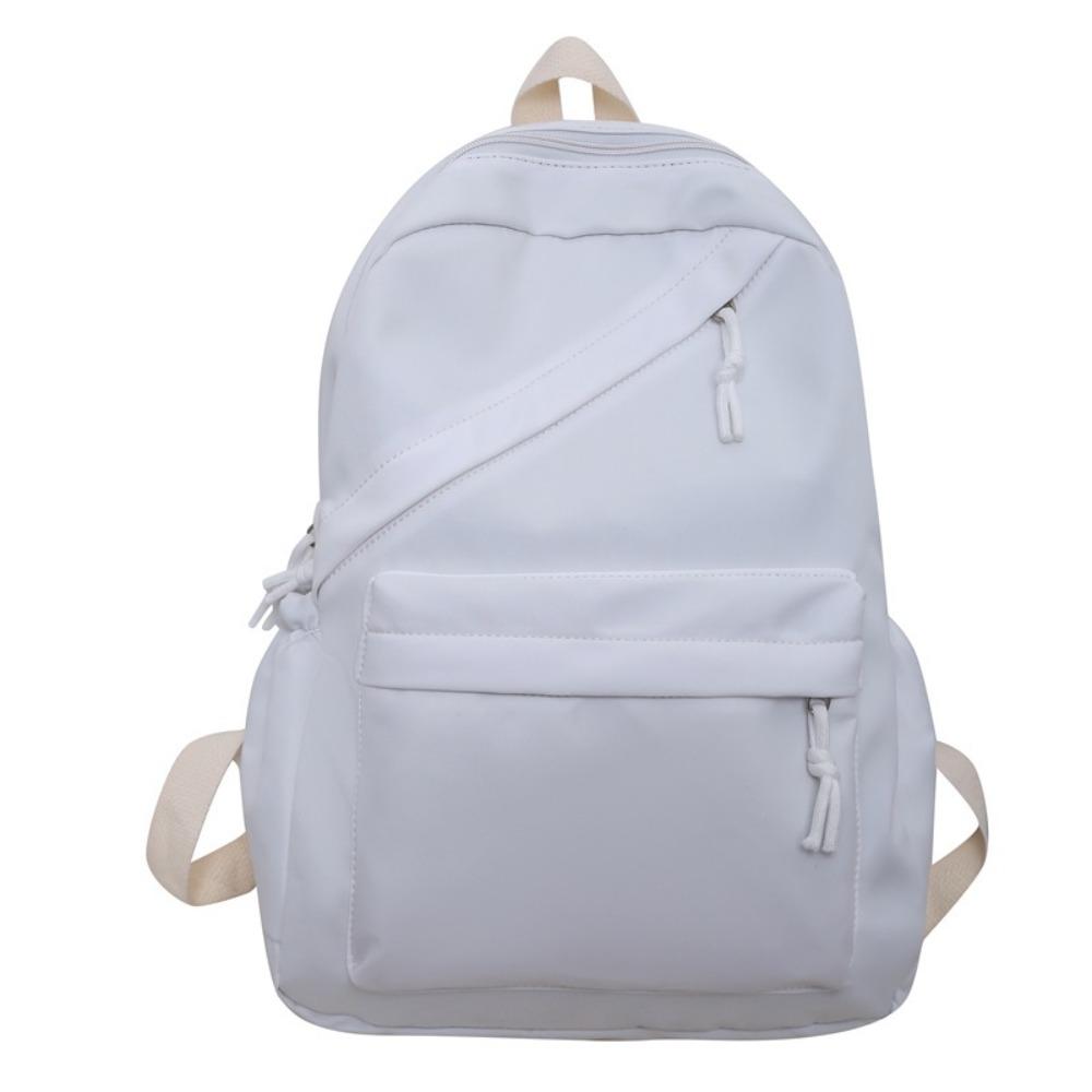 Solid Color Nylon Student Schoolbag Small Fresh Backpack Female Fashion Casual College Student Junior High School Girl Backpack