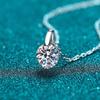 D Color 1-3CT 9MM Real Moissanite Necklace 925 Sterling Silver Round Brilliant Cut Lab Created Diamond Pendant for Men Women Box