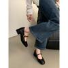 French Evening Wind Light Mouth Single Shoes Women's Thick Heel 2024 Autumn New Korean Version Small Leather Shoes Retro Middle Heel Mary Jane Shoes