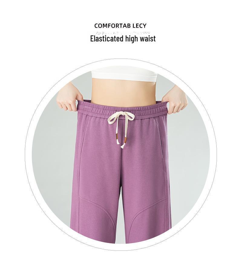 Женские широкие брюки из бархата с высокой талией в корейском стиле 2024 года — коллекция осень/зима с завязками на шнурке и свободным кроем.