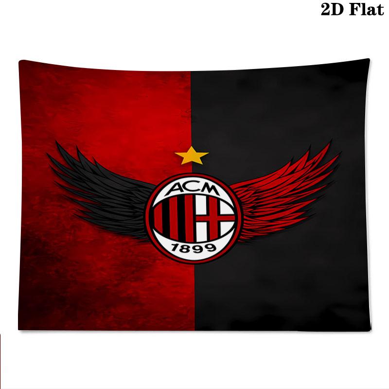 AC Milan Wall Tapestry Aesthetic Wall Hanging Printed Fabric Blanket Decorative Tapestries for Bedroom Living Room Home Decor