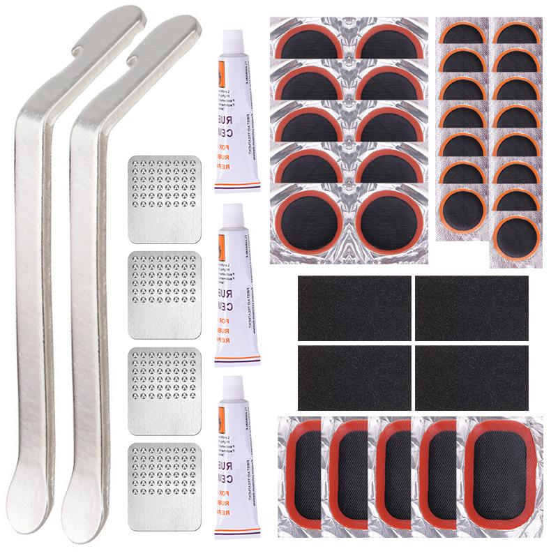 Велосипедный резиновый рычажный инструмент для холодного ремонта шин Набор инструментов для быстрого ремонта шин без клея Ящик для инструментов для ремонта шин