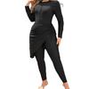 Large Size Swimsuit Women's Three-piece Set Long Sleeves Long Trousers Skirt Middle Eastern Style Conservative Swimsuit Set For Women