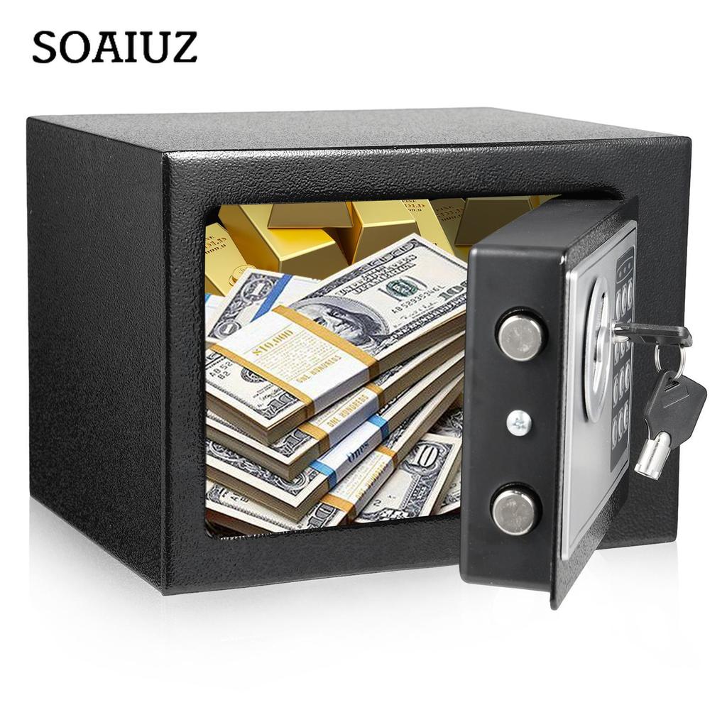 Домашние сейфы Bisofice, огнестойкая водонепроницаемая коробка с клавиатурой и 2 запасными ключами, цифровая домашняя безопасность