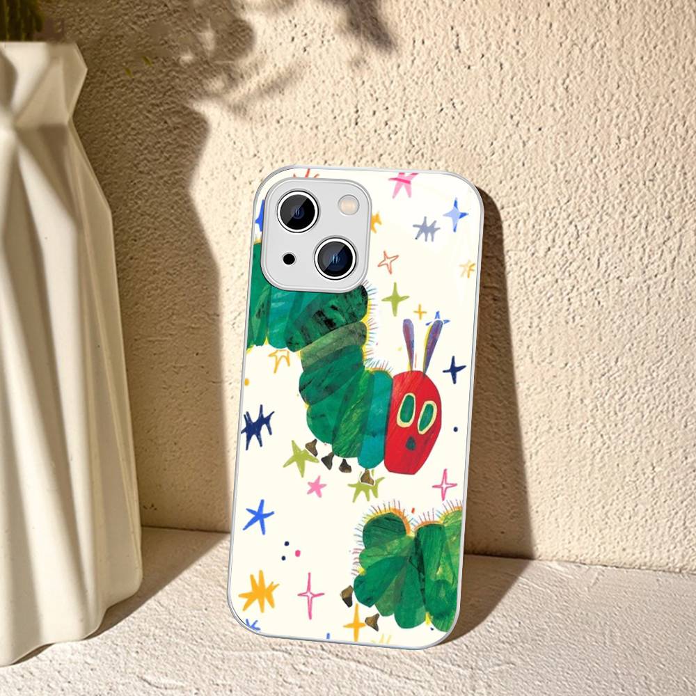 Очень голодная гусеница Для iPhone 14 13 12 Mini 11 Pro XS Max X XR 14 Plus Закаленное стекло