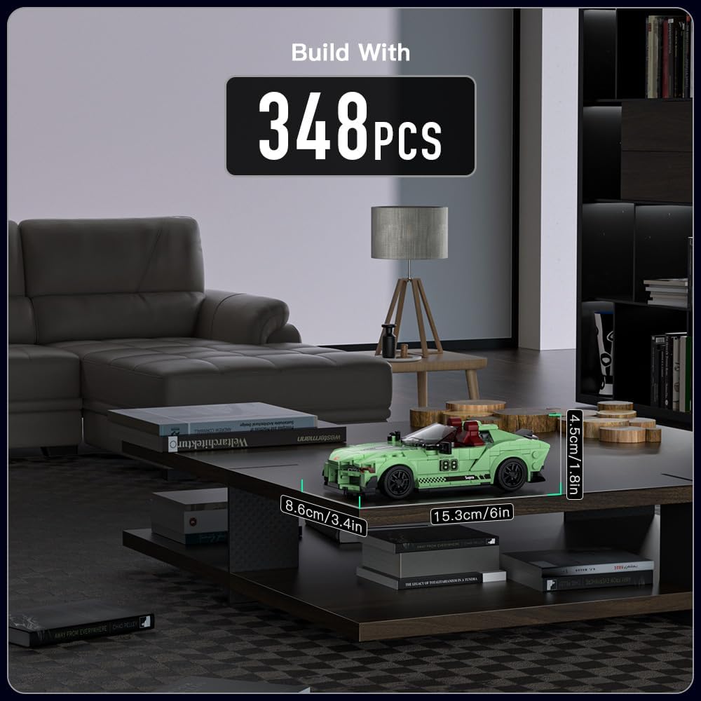 MOULD KING Speed Champion  T.Supra Supercar 27046 Building Set Toy Collectible Model Car Block Children's Gift 8+(348 Pieces)