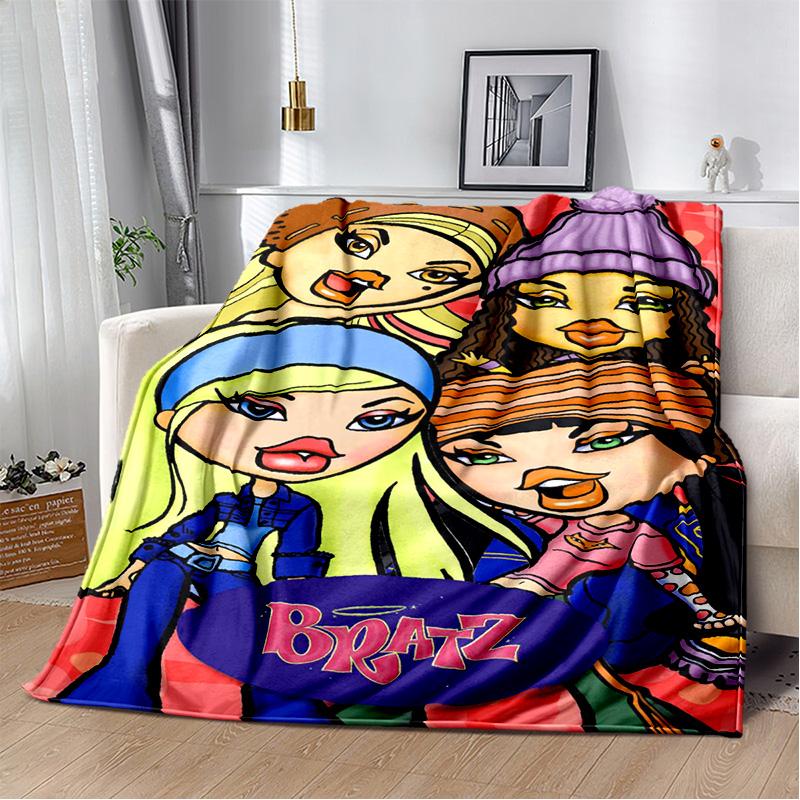 Одеяло для девочек с 3D принтом Bratz, мягкое фланелевое одеяло для дома, спальни, кровати, дивана, пикника, офиса, походного чехла, детский подарок