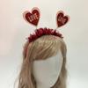 Delicate Banquet Party Hair Hoop with Heart Girls Valentines Headband with Tinsel Woman Teens Glitter Hair Accessory