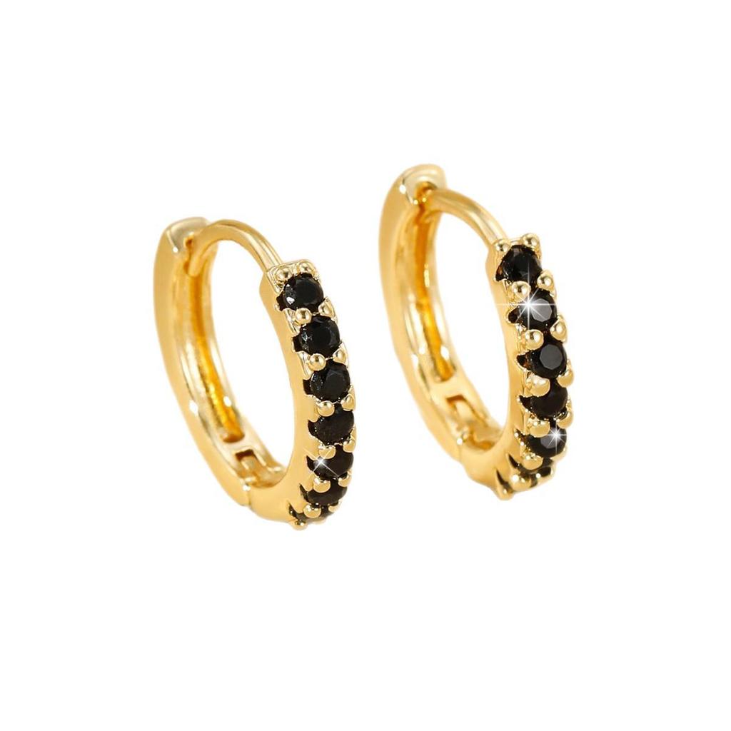 Серьги-кольца из меди с инкрустацией цирконами - Женские классические, универсальные, стильные каффы