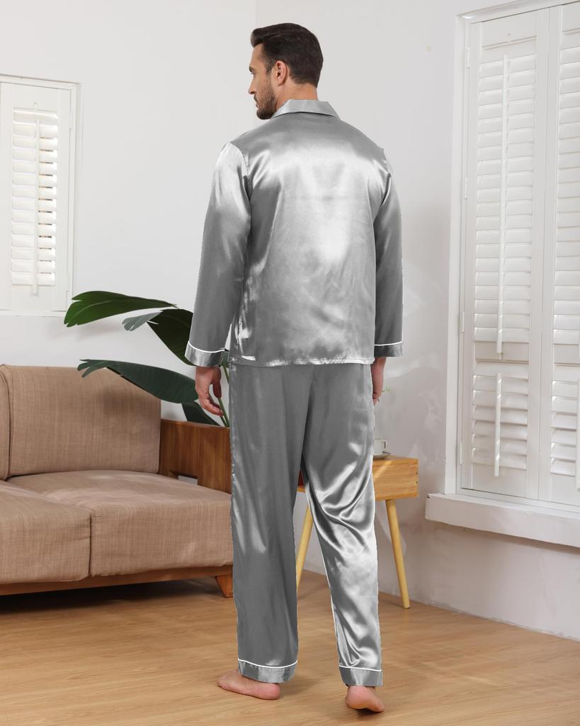 Mcodare Длинный верх и низ Синтетические Нежные для Расслабляющие Пижамы для Хорошего Удобного Идеально для и Больницы Плюс Размеры Мужские С открытой передней частью