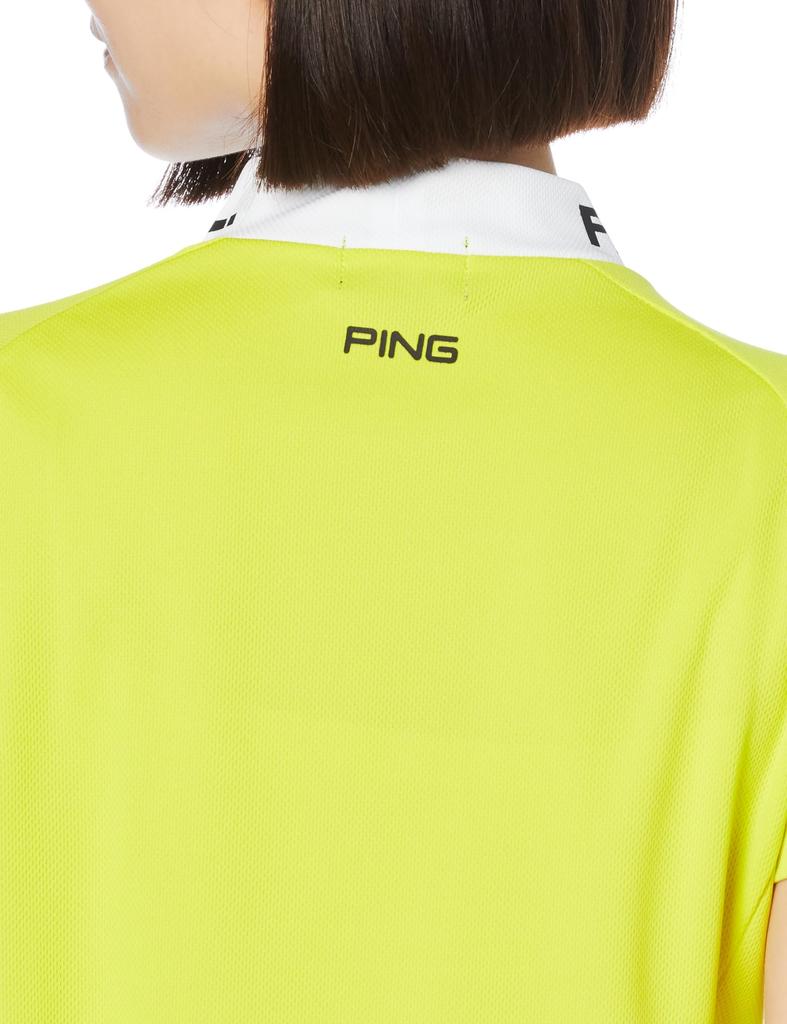 Ping Apparel Women's Short Sleeve High Neck Shirt (Quick Dry) / Golf Undershirt / 622-3268810 061_Light Yellow L