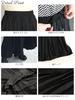 Gold Japan Plus Size Pleated Flared Skirt with Elastic Waist and Perfect for and Size Black Women's Lining, Winter, Spring, Summer, Fall, 3L, (jp488)
