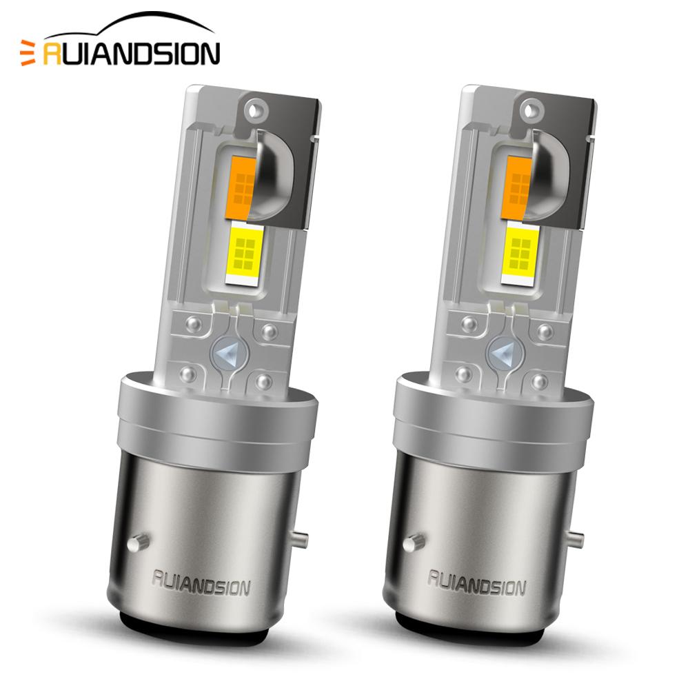 BA20D LED Headlight Bulbs 6000K 4000LM Super Bright Fog Light Kit BA21D H6 12-18V Motorcycle Lighting Waterproof IP65 2Pcs