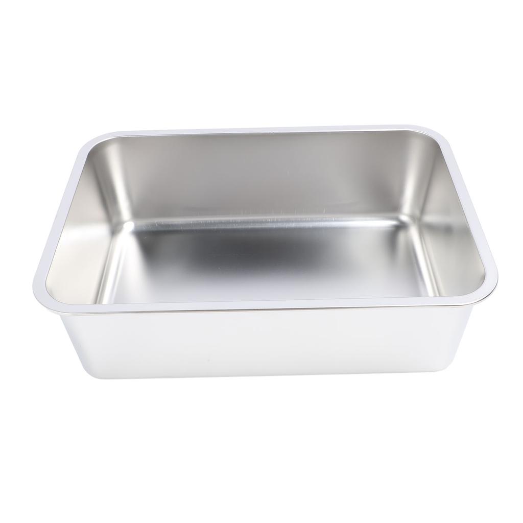 Stainless Steel Open Cat Litter Box Large Rust Resistant Stick Proof Surface Litter Pan with High