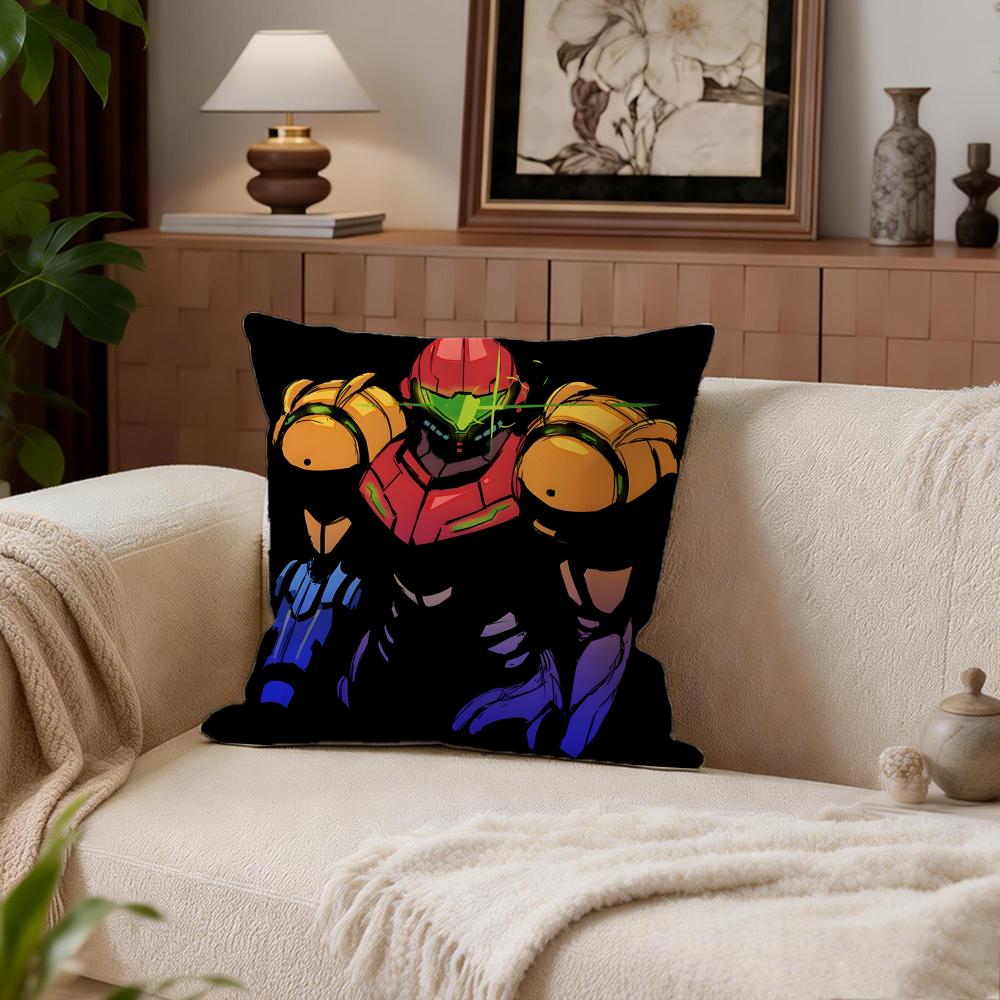 Action Metroid Cushion Cover Cushion Cover Set 4Pcs 50x50 45x45 40x40 Pillowcase Decorative Sofa Home Decor
