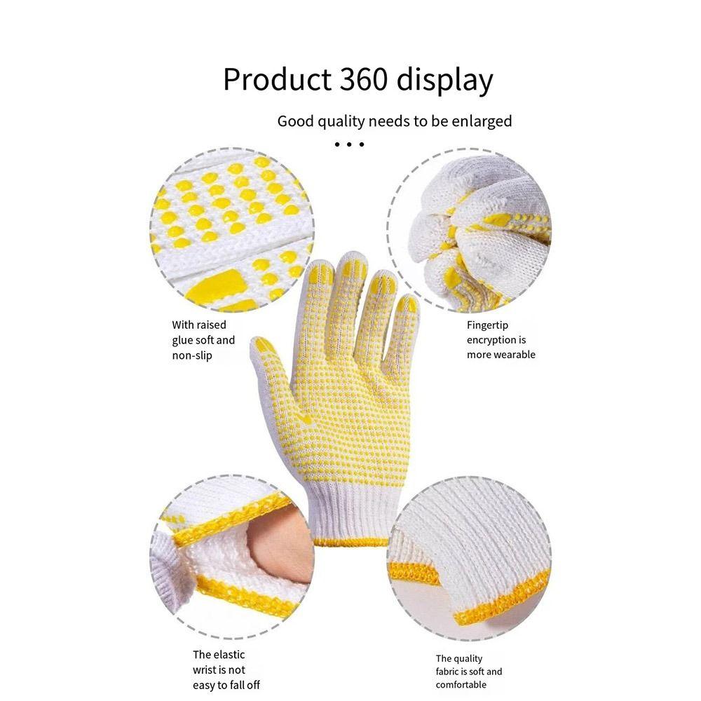 12 пар с точками Перчатки для защиты труда Противоскользящие перчатки для защиты рабочего места Промышленные складские перчатки