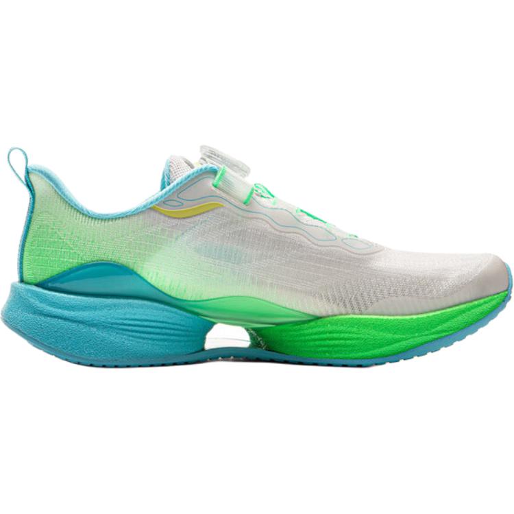 Li Ning Kids Ultra Light Versatile Comfortable Shock Absorbing Wear Resistant Low Top Running Shoes Kids Running Shoes White Green Blue YKFV042-41