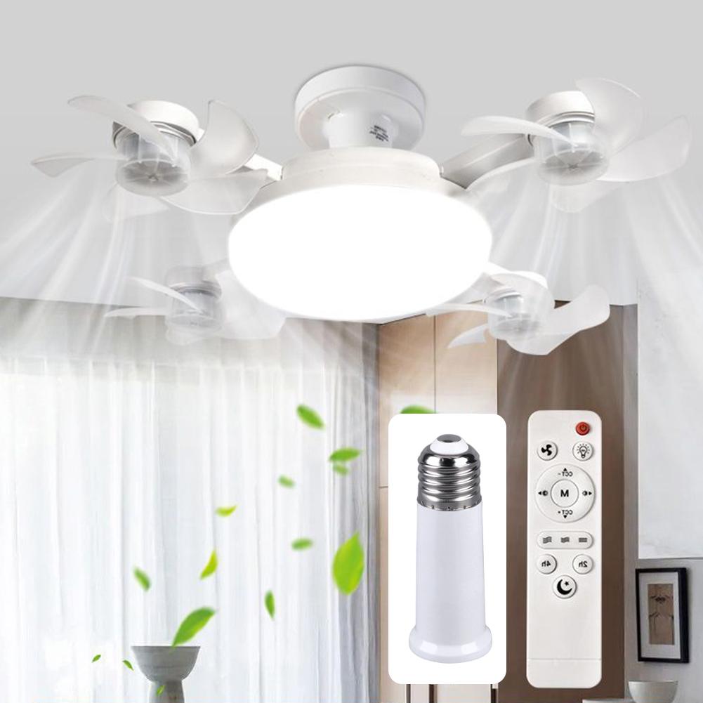 2 In 1 Hanging Fan with LED Light 3 Gears Electric Cordless Fan Universal Dimming Drone Fan for Dining Room Bedroom Living Room