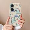 For Vivo X90 Y17S  Y27 V29 Lite Y78+ Y36 Pro Back Covers Cute Dinosaur Cartoon Pattern Shockproof Bumper Liquid Silicone High Quality Coques For Vivo