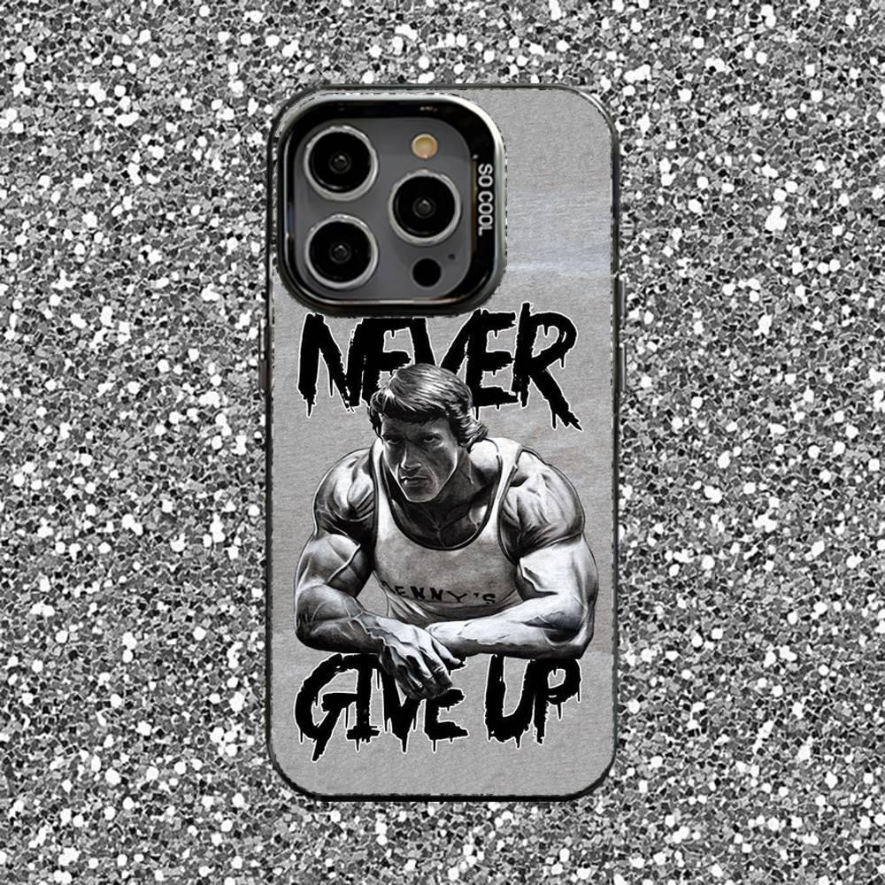 Fitness Bodybuilding Gym Phone Case For iPhone 16,15,14,13,12,11,Pro,XS,Max,Plus,Mini,SE Black Candy Matte Shockproof Cover
