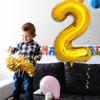 Золотой Шар-Цифра 2, Гигантский Гелиевый Фольгированный Шар-Цифра 2 (40 дюймов), Цифры 0-9, Золотой Шар на 2-й День Рождения для Мальчиков и Девочек, Самонадувающиеся Шары-Цифры 2 для Женщин и Мужчин