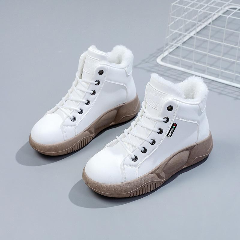 Женская обувь на толстой подошве, повседневная обувь с высоким берцем и мягкой подкладкой, женская обувь на осень и зиму 2023, новая модная женская обувь с круглой головкой