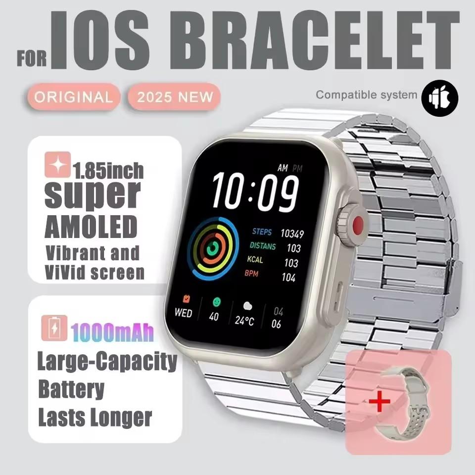 Новые умные часы 1000 мАч Длительное время работы от аккумулятора Для мужчин Женщин Фитнес Спорт Bluetooth-вызов Водонепроницаемые 1,85-дюймовые Полноценный сенсорный экран Умные часы