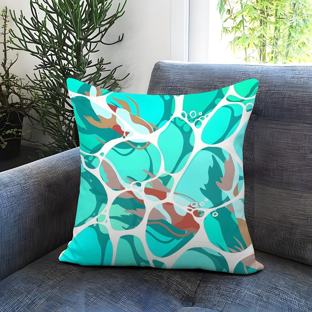 Light blue ocean ripple Cushion Cover Comfortable Reversible Pillow Cover Ideal for Car Sofa Bedroom Beyond