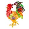 Фигурка петуха, шкатулка для украшений, цветная скульптура животного, декоративный органайзер для хранения безделушек