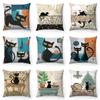 Soft Plush Cat Pillow Cover Cartoon Anime Design for Sofa and Living Room Decor