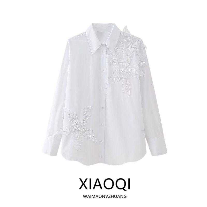Fashion Style 2024 All-Matching Women's Wear Fashion New Fancy Flower Decoration Long Sleeves Shirt 2278255 250