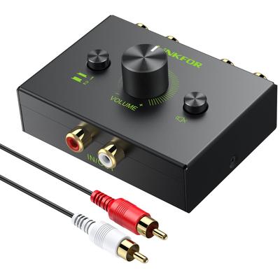 LiNKFOR Стерео Аудио 2 1 2 Двунаправленный RCA Стерео Аудио Переключатель Без Питания Совместимый с DVD Стерео CD и Другими с RCA Кабелями R/L Переключатель,