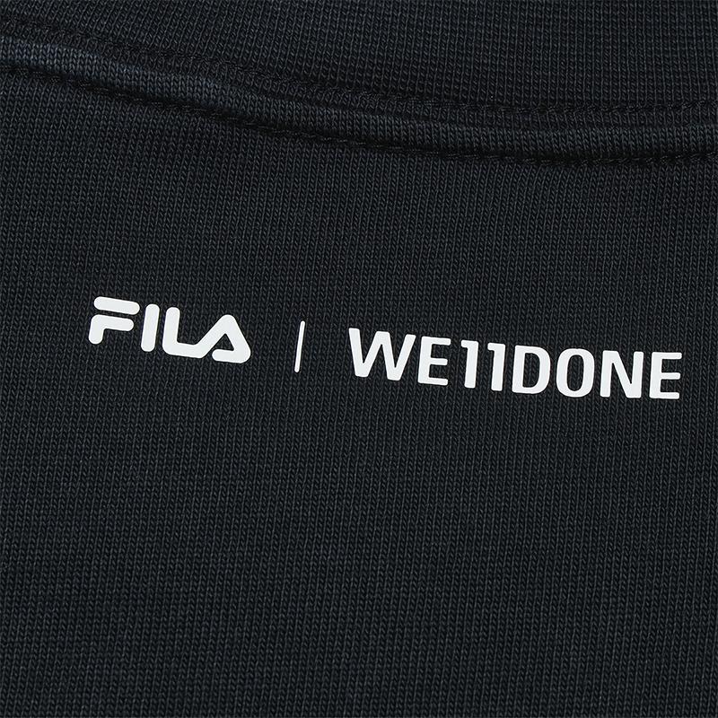 Fila × WE11DONE Модный Трендовый Минималистичный Классический Повседневный Универсальный Удобный Свободный Свитшот с Круглым Вырезом Футболка с Коротким Рукавом F11U626106F-BK