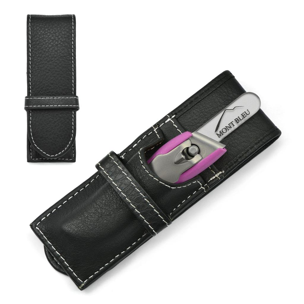 GÖSOL 2-piece Manicure Set with Nail Clippers & Nail File In Leather Case, Made In Solingen (Germany)