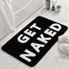 Inyahome Black and White Get Naked Bath Floor Mats Luxury Soft Absorbent Plush Microfiber Bathroom Rugs Carpet Farmhouse Decor
