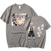 Anime Demon Slayer Shinazugawa Sanemi Cartoon Printed T-Shirt Manga Kimetsu No Yaiba Short Sleeves T Shirt Casual Cotton Tee Shirts Unisex Streetwear