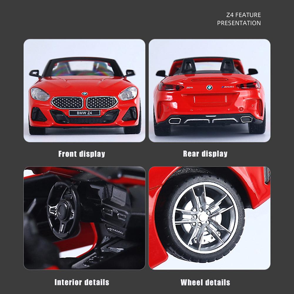 Масштаб 1/30 BMW Z4 M40i Кабриолет Модель автомобиля Литой игрушечный автомобиль Подарочная коллекция