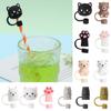 Reusable Splash Proof Straw Tips Cover Cup Accessories Drinking Dust Cap Silicone Straw Plug